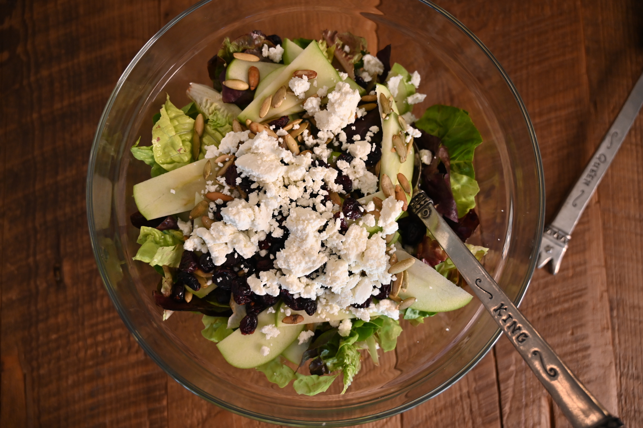 Green Salad with Apples, Cranberries, and Pepitas